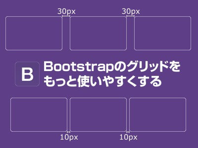 【ガターの幅を変えたい！？】Bootstrapのグリッドシステムをもっと便利にするCSS(LESS)コード